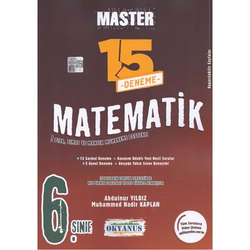 OKYANUS 6.SINIF MASTER MATEMATİK 15 DENEME